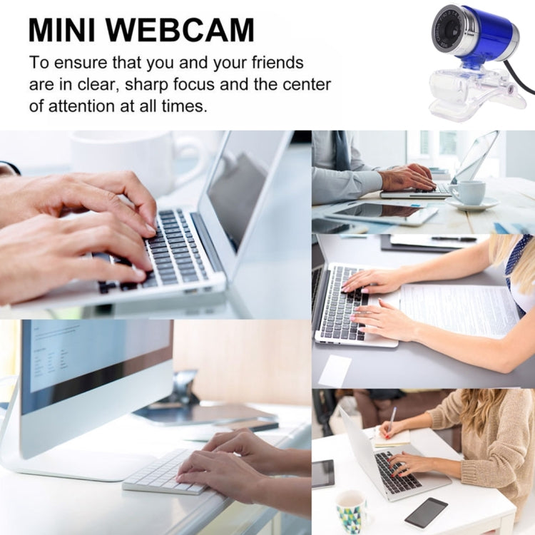 HXSJ A860 30fps 480P HD Webcam for Desktop / Laptop, with 10m Sound Absorbing Microphone, Length: 1.4m, A860 Red + Black, A860 Black, A860 Grey, A860 Blue, A860 Red