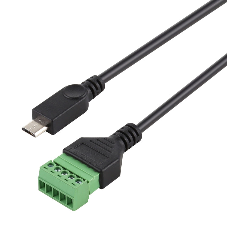 Micro USB Male to 5 Pin Pluggable Terminals Solder-free USB Connector Solderless Connection Adapter Cable, Length: 30cm, Micro USB Male