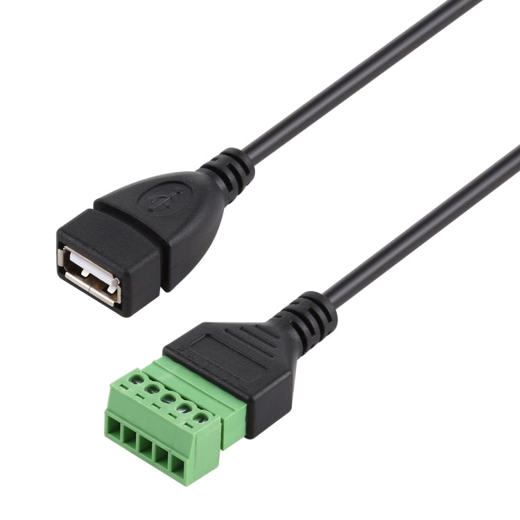USB Female Plug to 5 Pin Pluggable Terminals Solder-free USB Connector Solderless Connection Adapter Cable, Length: 30cm, USB Female