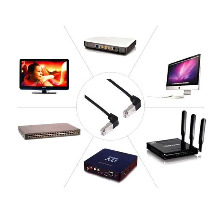 1m RJ45 Male Bent Upward to RJ45 Male Bent Upward Network LAN Cable, 1m Bent Upward to Bent Upward
