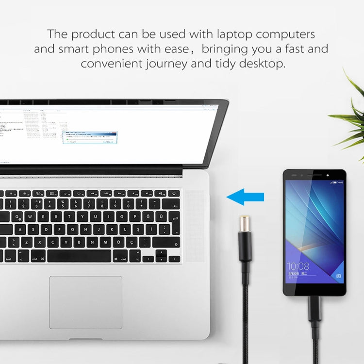 PD 100W 7.9 x 5.0mm Male to USB-C / Type-C Male Nylon Weave Power Charge Cable, Cable Length: 1.7m, 7.9x5.0mm to Type-C