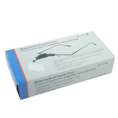 1.5X / 2.5X / 3.5X Magnifier Glasses with LED Light, 3 Lens 1.5X-3.5X (Black)