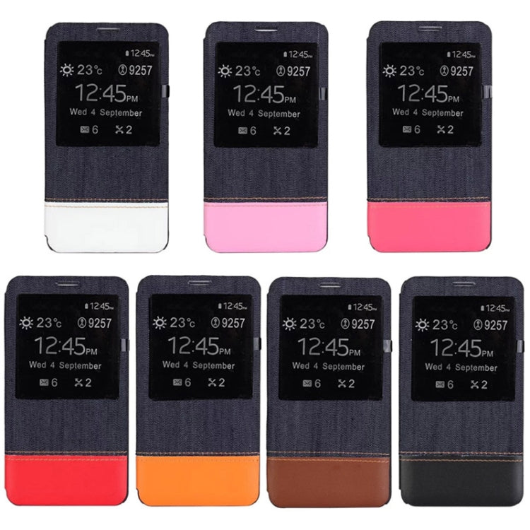 Jeans Style Flip Leather Case with Credit Card Slots & Call Display ID for Galaxy Note III / N9000