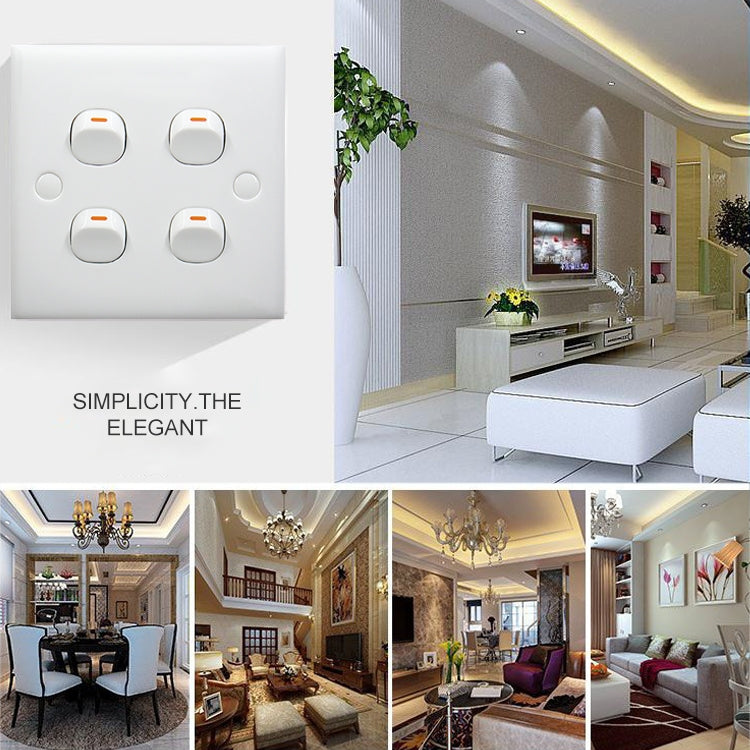 Electric Wall Switch (Size: 86 x 86mm), 4 Switch