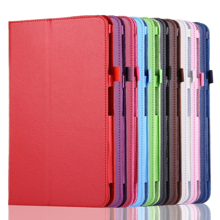 For Galaxy Tab A 10.1 / T580 Litchi Texture Magnetic Horizontal Flip Leather Case with Holder & Sleep / Wake-up Function, Galaxy Tab A 10.1 (2016)