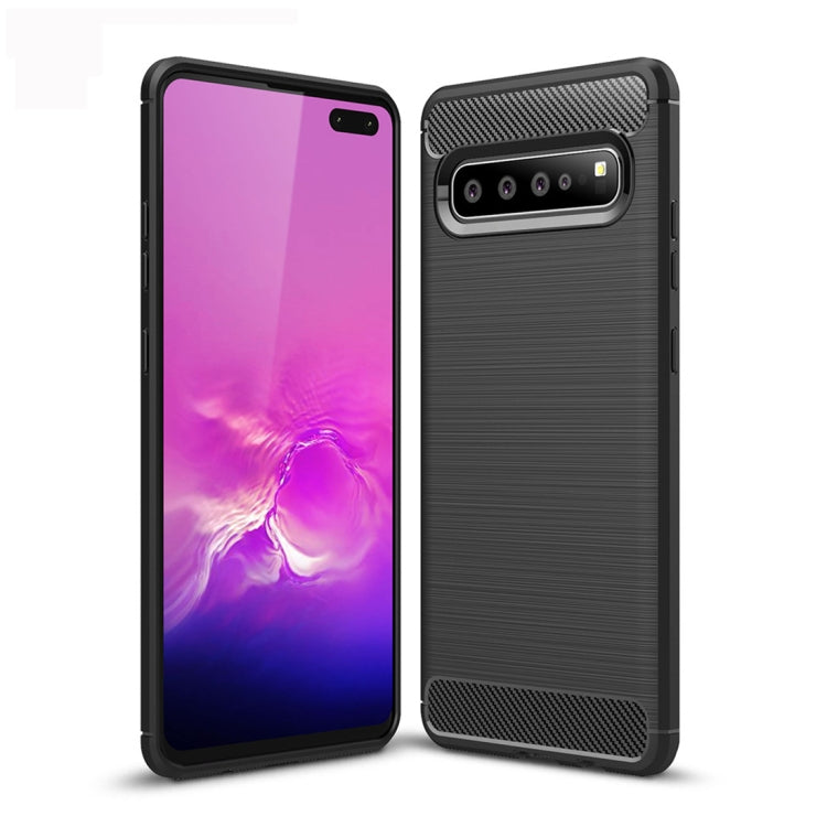 Brushed Texture Carbon Fiber TPU Case for Galaxy S10 5G, For Samsung Galaxy S10 5G, For Galaxy S10 5G