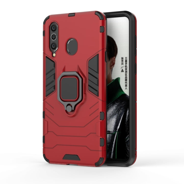 PC + TPU Shockproof Protective Case with Magnetic Ring Holder for Galaxy A8s, Black, Navy Blue, Red