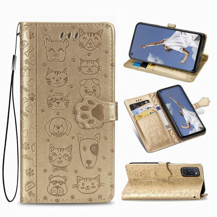 Lovely Cat and Dog Embossing Pattern Horizontal Flip Leather Case , with Holder & Card Slots & Wallet & Cartoon Clasp & Lanyard, For Huawei Y6P, For Huawei Y8P / Enjoy 10s, For Xiaomi Redmi 10X Pro, For Xiaomi Redmi 10X Pro 0, For OPPO A92 / A72 / A52