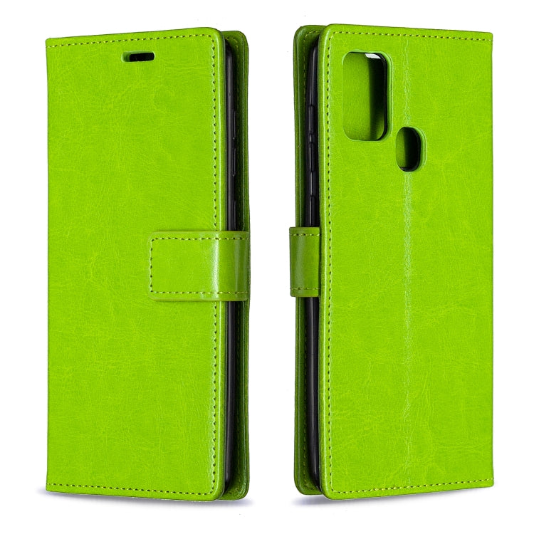 For Samsung Galaxy A21s Crazy Horse Texture Horizontal Flip Leather Case with Holder & Card Slots & Wallet & Photo Frame, For Galaxy A21s
