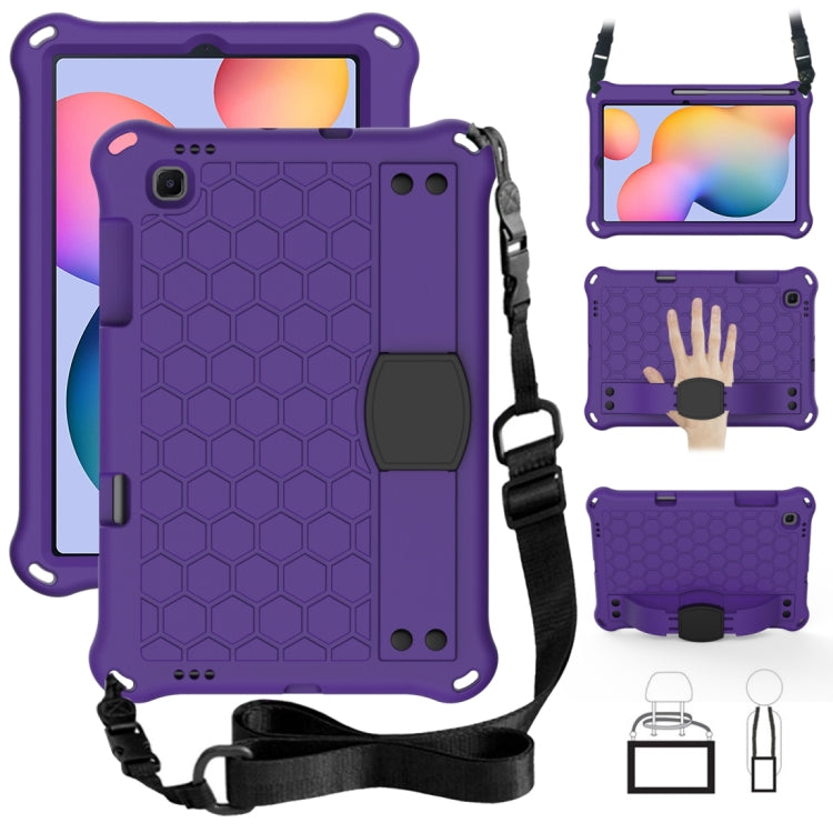 Honeycomb Design EVA + PC Material Four Corner Anti Falling Flat Protective Shell With Strap, For Galaxy Tab S6 Lite P610, For Galaxy Tab S6 Lite P610