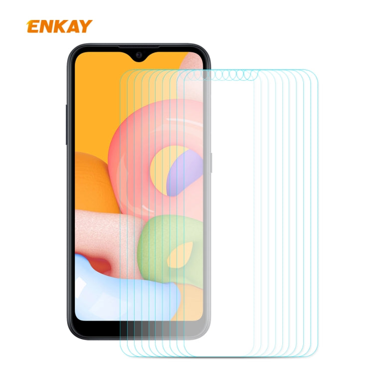 10 PCS ENKAY Hat-Prince 0.26mm 9H 2.5D Curved Edge Tempered Glass Film, For Samsung Galaxy A01, For Samsung Galaxy A10s, For Samsung Galaxy A11 / Galaxy M11, For Samsung Galaxy A21, For Samsung Galaxy A21s, For Samsung Galaxy A31