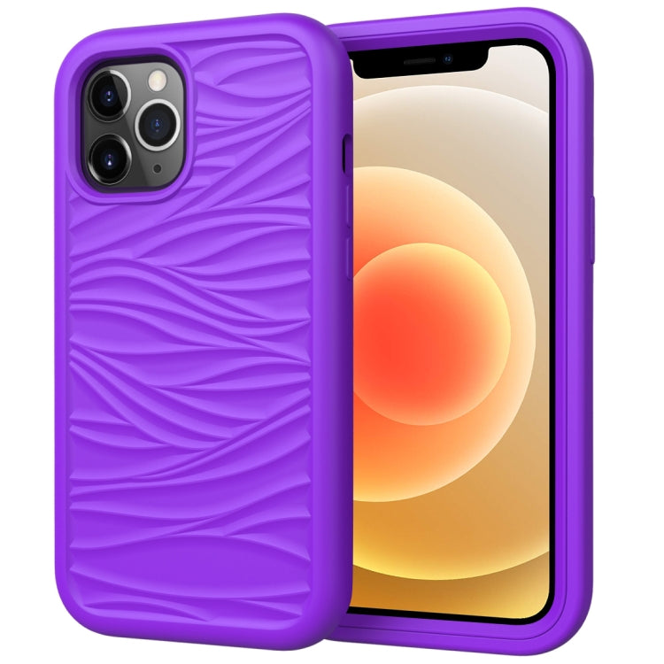 For iPhone 12 Wave Pattern 3 in 1 Silicone+PC Shockproof Protective Case, For iPhone 12 mini