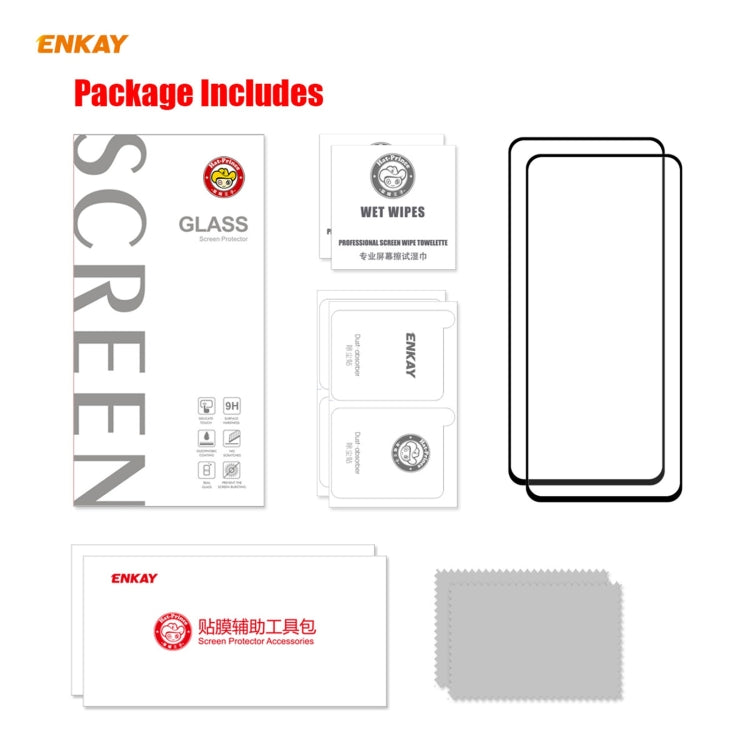 2 PCS ENKAY Hat-Prince Full Glue 0.26mm 9H 2.5D Tempered Glass Full Coverage Film, For Xiaomi Poco F3(2pcs), For Xiaomi Mi 11X / 11X Pro / 11i(2pcs)