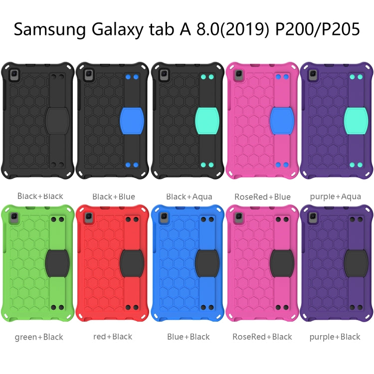 Honeycomb Design EVA + PC Material Four Corner Anti Falling Flat Protective Shell with Strap, For Samsung Galaxy Tab A 8.0 2019 P200, For Samsung Galaxy Tab A 8.0 2019 P200 / P205