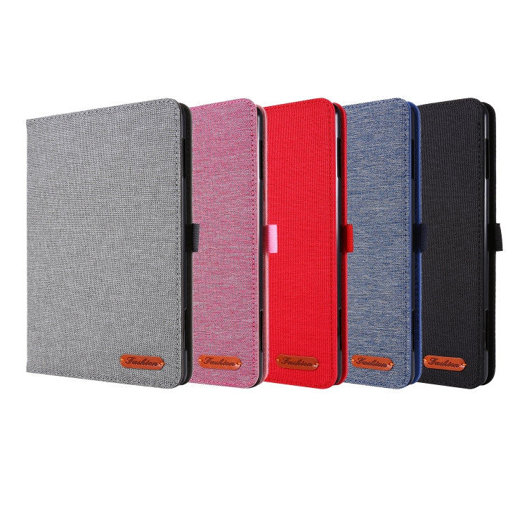 Horizontal Flip TPU + Fabric PU Leather Protective Case with Name Card Clip, For Amazon Kindle Fire HD 10 2021