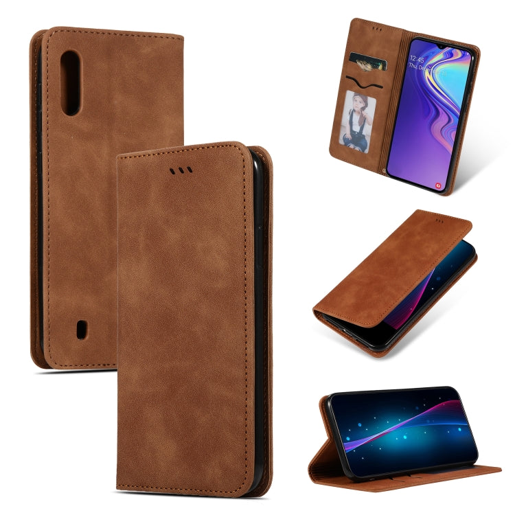 Retro Skin Feel Business Magnetic Horizontal Flip Leather Case for Samsung Galaxy M10三星, For Galaxy M10