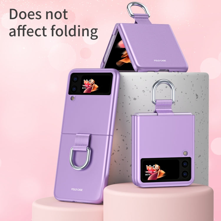 Skin Feel Folding Phone Case with Drawstring Key Chain, For Samsung Galaxy Z Flip3 5G