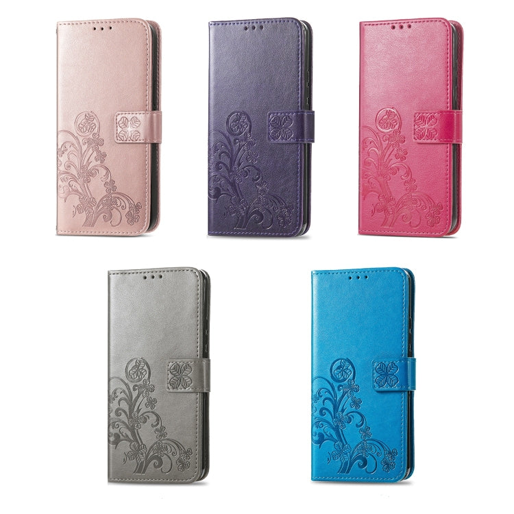 Four-leaf Clasp Embossed Leather Phone Case, For TCL 30 SE