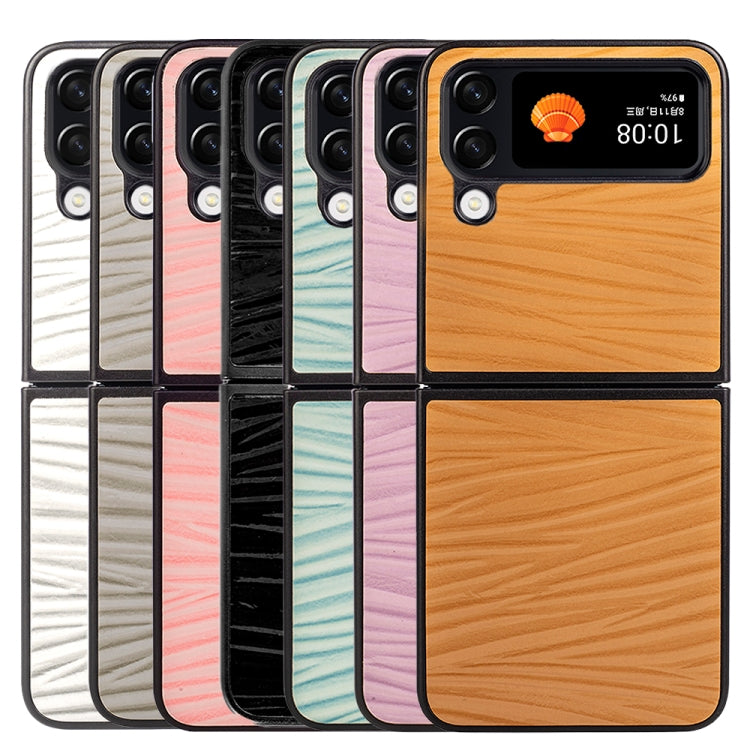 For Samsung Galaxy Z Flip4 Water Ripple Texture Phone Case, White, Pink, Black, Gray, Light Green, Purple, Brown