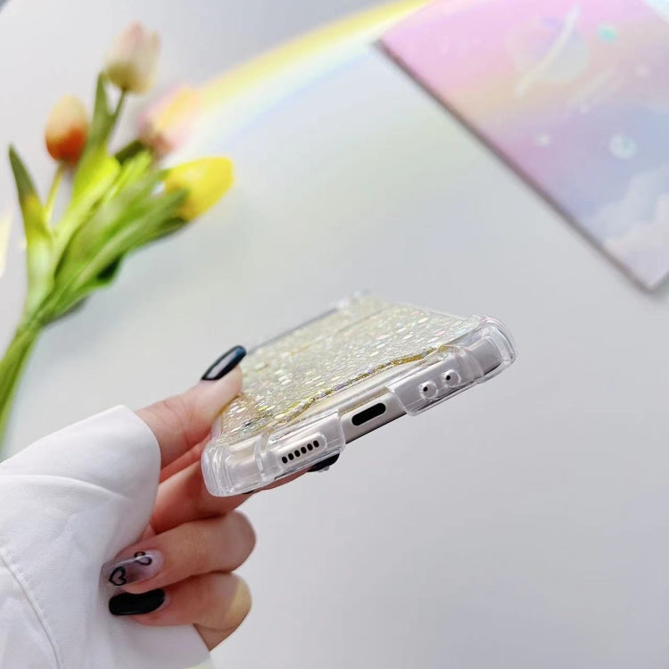 Glitter Sequins Epoxy TPU Phone Case, For Samsung Galaxy Z Flip3, For Samsung Galaxy Z Flip4