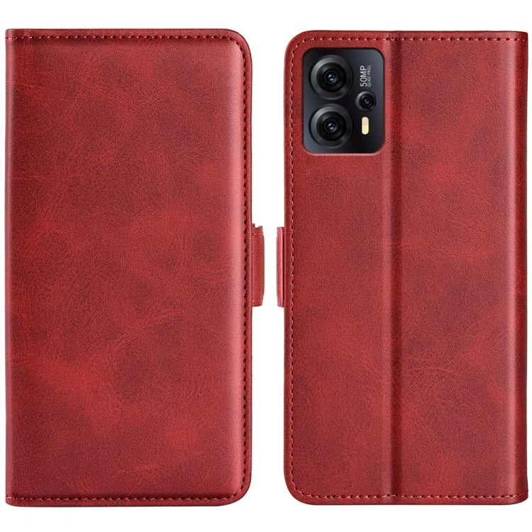 For Motorola Moto E13 Dual-side Magnetic Buckle Horizontal Flip Leather Phone Case, For Motorola Moto E13
