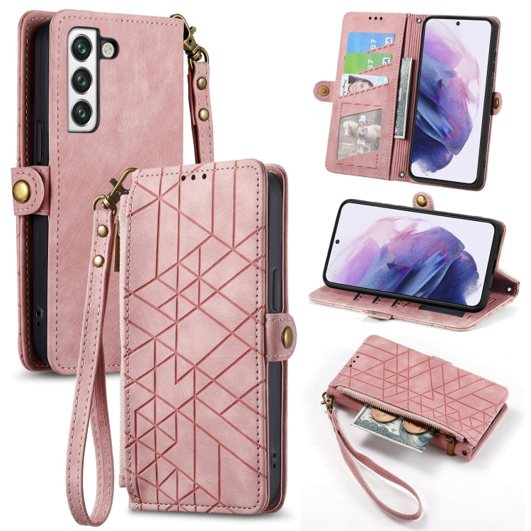 Geometric Zipper Wallet Side Buckle Leather Phone Case, For Samsung Galaxy S21 Ultra 5G, For Samsung Galaxy A12, For Samsung Galaxy A42 5G, For Samsung Galaxy Note20 Ultra, For Samsung Galaxy Note20, For Samsung Galaxy A21S, For Samsung Galaxy A51 5G