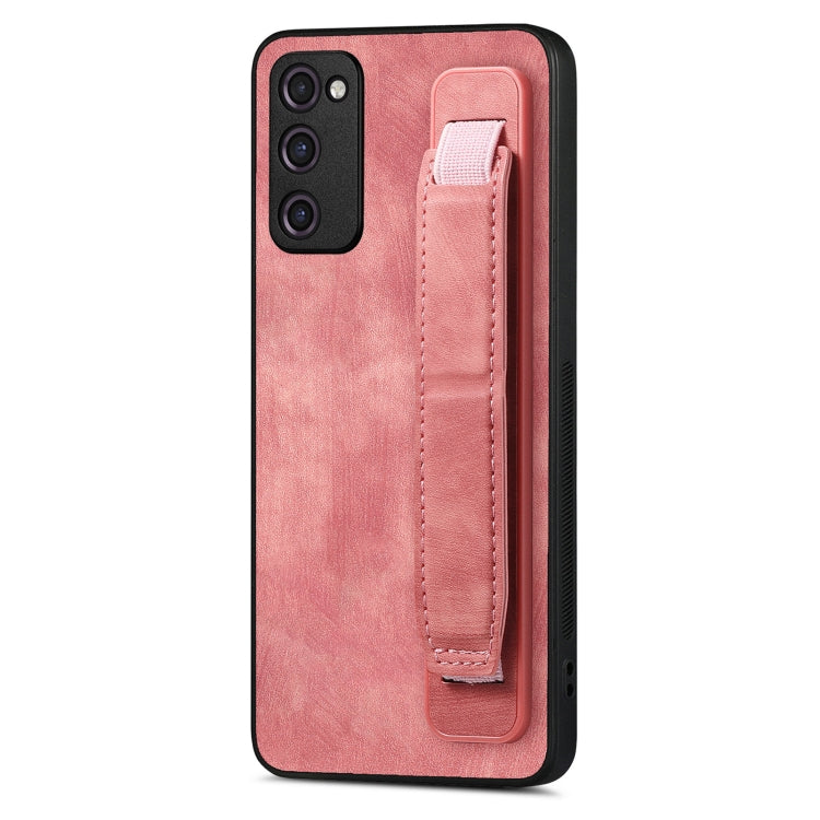 Retro Wristband Holder Leather Back Phone Case, For Samsung Galaxy S21 Ultra 5G, For Samsung Galaxy S20 Ultra 5G, For Samsung Galaxy S20, For Samsung Galaxy S20+, For Samsung Galaxy A50s, For Samsung Galaxy A30, For Samsung Galaxy S20 FE