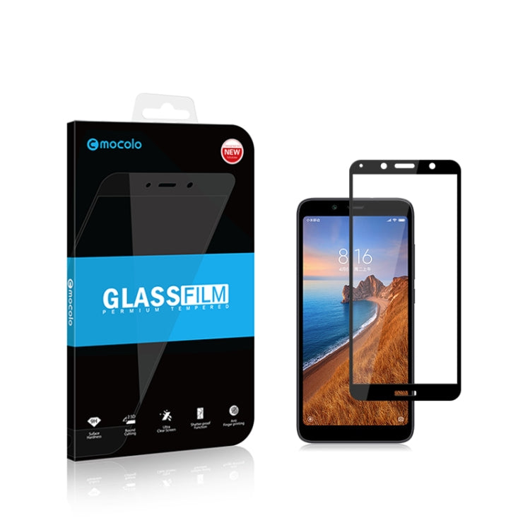 mocolo 0.33mm 9H 2.5D Silk Print Tempered Glass Film for Xiaomi Redmi 7A, For Xiaomi Redmi 7A(1pc)