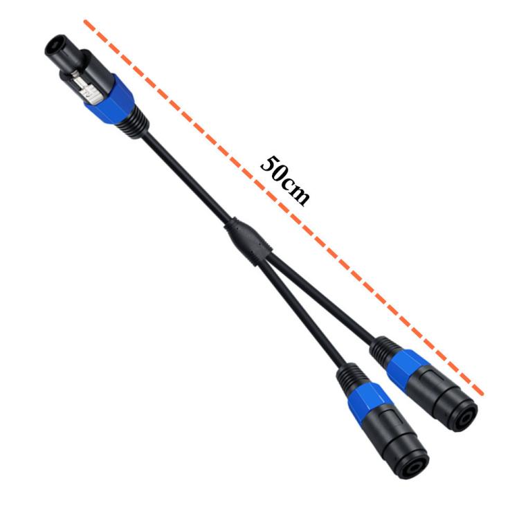 JUNSUNMAY Speakon Male to Dual Speakon Female Speaker Adapter Cable with Snap Lock, Length: 50cm