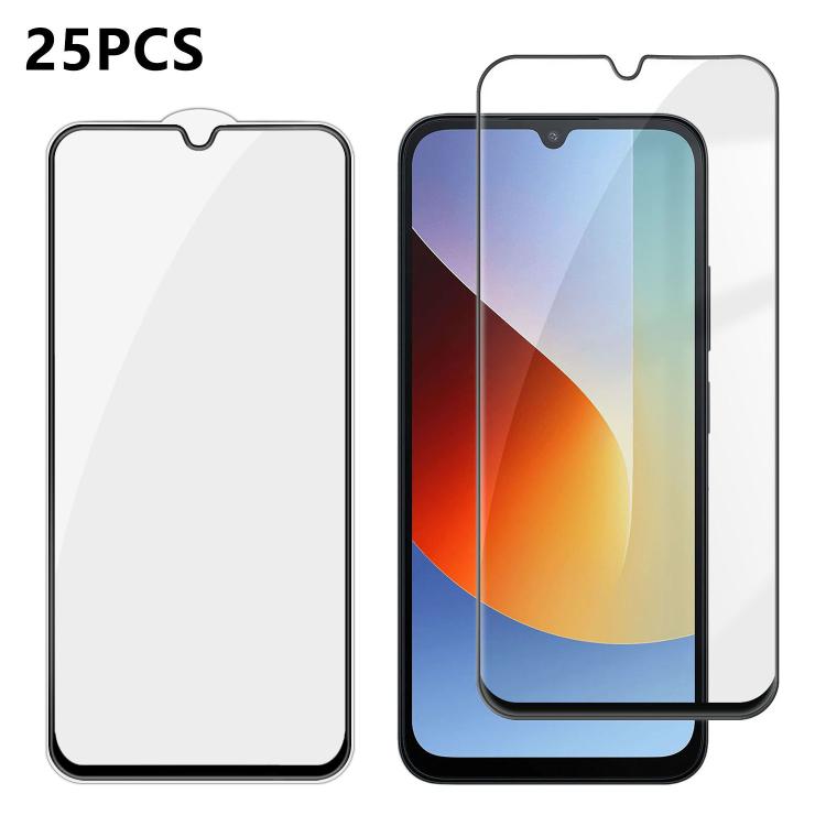 25pcs High-Aluminum Full-Coverage Anti-Fingerprint Screen-Printed HD Tempered Glass Film, For Redmi A7 4G 171.8mm, For Redmi 17C 4G, For Redmi K90 Ultra 5G, For Xiaomi 17 Max 5G, For Redmi K90 Max 5G, For Xiaomi Poco C81 Pro 4G, For Redmi R70m 5G