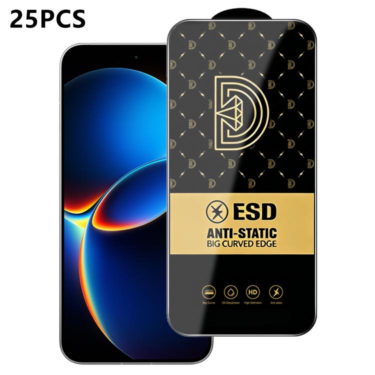 25pcs Royal Diamond Anti-Static Screen-Printed HD Tempered Glass Film, For Redmi K90 Max, For Xiaomi Poco C81x 4G, For Xiaomi Poco C81 Pro 4G, For Redmi R70m, For Redmi R70, For Xiaomi Poco C85x 5G, For Redmi 15a 5G, For Redmi A7 Pro 4G 171mm