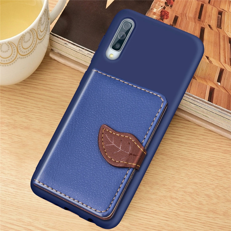 Litchi Pattern Card Bag Wallet Bracket + TPU Phone Case with Card Slot Wallet Bracket Function For Galaxy A50, Black, Green, Brown, Red, Blue