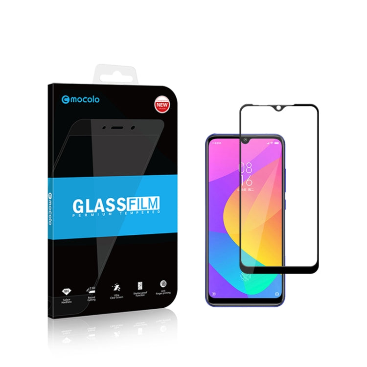 2pcs mocolo 0.33mm 9H 2.5D Full Glue Tempered Glass Film for Xiaomi Mi CC9e, For Xiaomi Mi CC9e(2pcs)