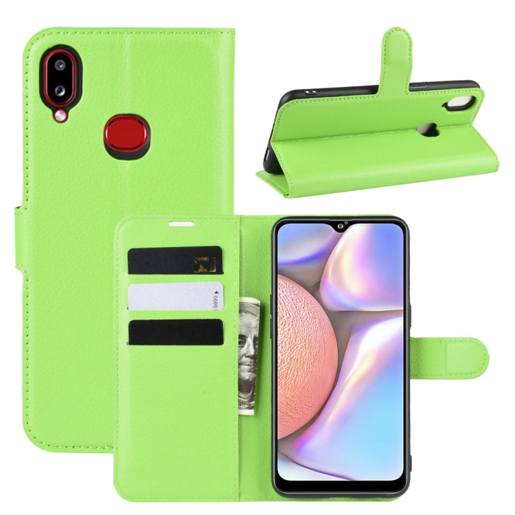 For Galaxy A10s Litchi Texture Horizontal Flip Leather Case , with Wallet & Holder & Card Slots, For Galaxy A10s