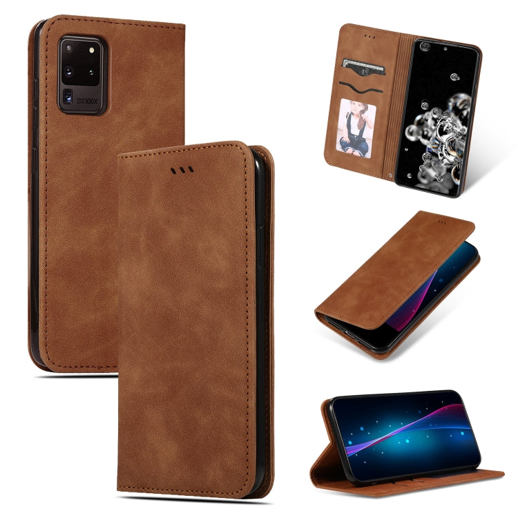Retro Skin Feel Business Magnetic Horizontal Flip Leather Case, For Galaxy S20, For Galaxy S20 Plus, For Galaxy S20 Ultra