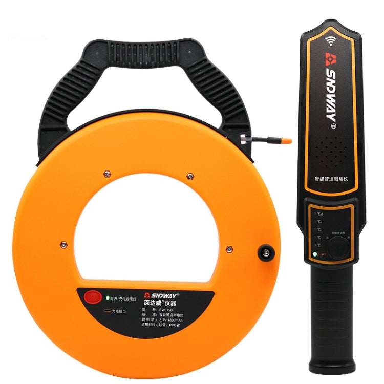 SNDWAY Pipe Scanner Thickness PVC Pipe Blockage Width Measuring Instrument, SW720 Standard (20 meters), SW730 Standard (30 meters)
