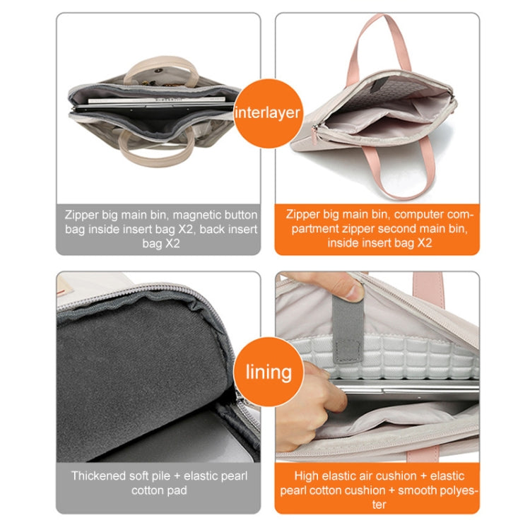 For MacBook 15.6-16.1 Inches MAHOO 10188 Ultra-Thin Hand Computer Bag Messenger Laptop Bag, Khaki, Dark Blue, Gray, Gray+Gray PU Power Bag