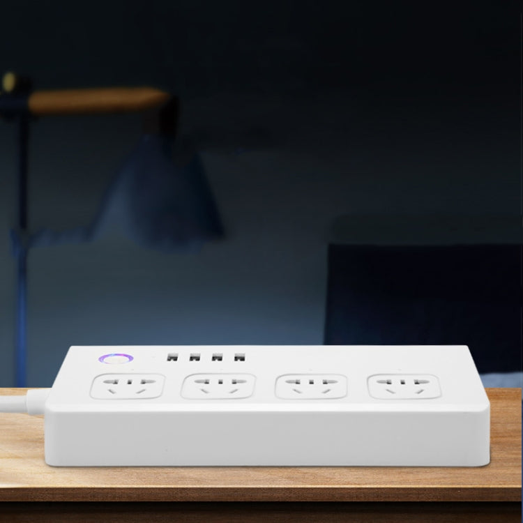 Home Office Wifi Mobile Phone Remote Control Timer Switch Voice Control Power Strip, 1.5m