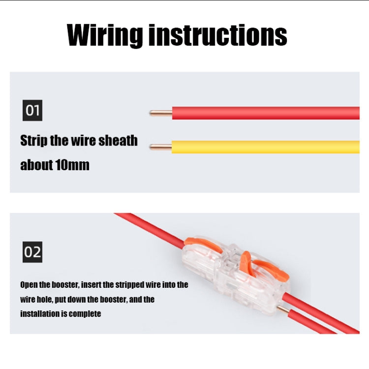 10 PCS Multi-Function Branch Wire Butt Copper Wire Quick Connection Terminal, F12 Orange Handle One in Two Out