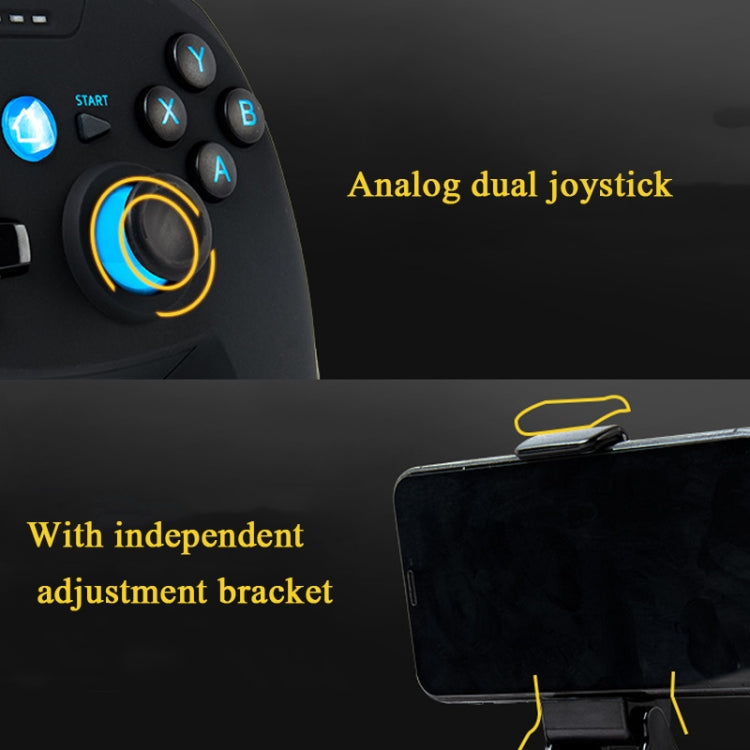 CX-X1 2.4GHz + Bluetooth 4.0 Wireless Game Controller Handle For Android / iOS / PC / PS3, Single Handle (Blue), Handle + Bracket (Blue), Handle + Bracket+ Receiver (Blue)