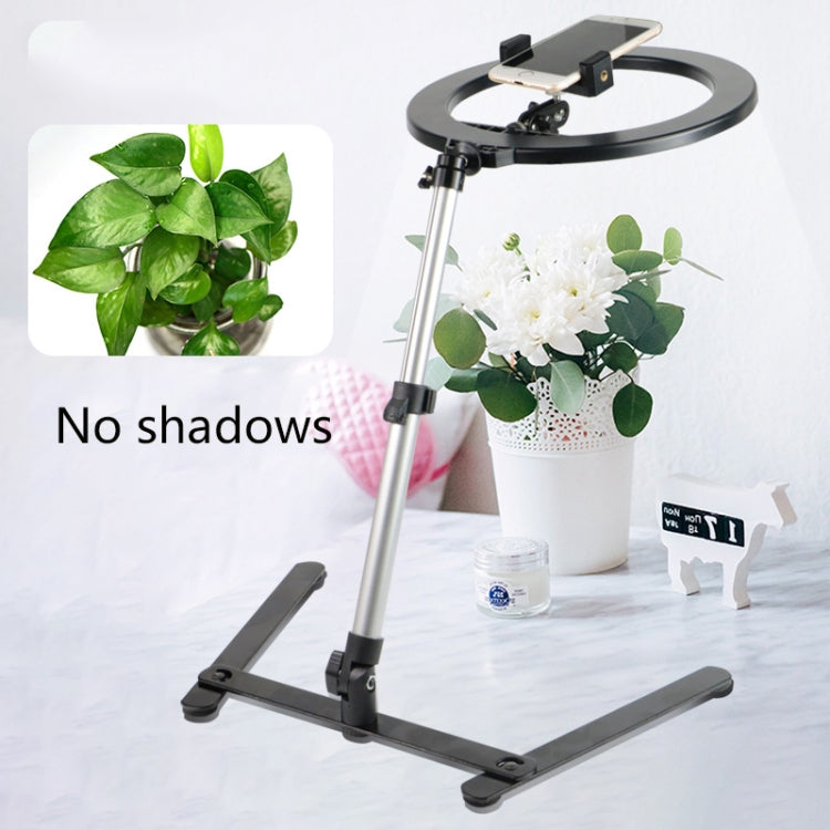 FP-10 Desktop Multi-Function Photography Support Phone Live Stand LED Fill Light, Specification:, Desktop Bracket + Phone Clip