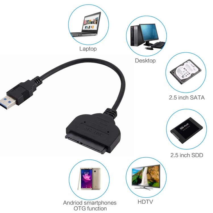 2.5-Inch USB To SATA Hard Drive Transfer SSD Hard Disk Play Passenger Cloud Data Cable, USB To SATA