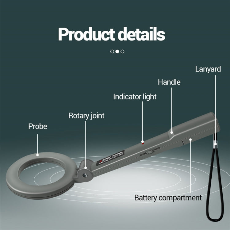 ANENG DM3004 Handheld Metal Detector High-Precision Sensitivity Station Airport Detection Scanning Detector, Without Battery