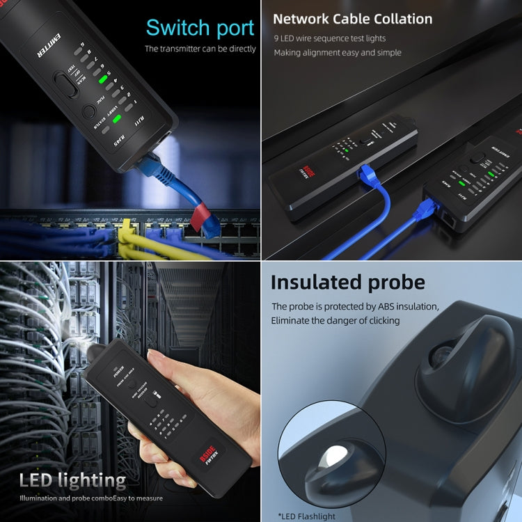BSIDE FWT8X Dual Mode Network Wire Tracker Cable Toner RJ45 RJ11 Accurate Ethernet LAN Tracer, FWT8X