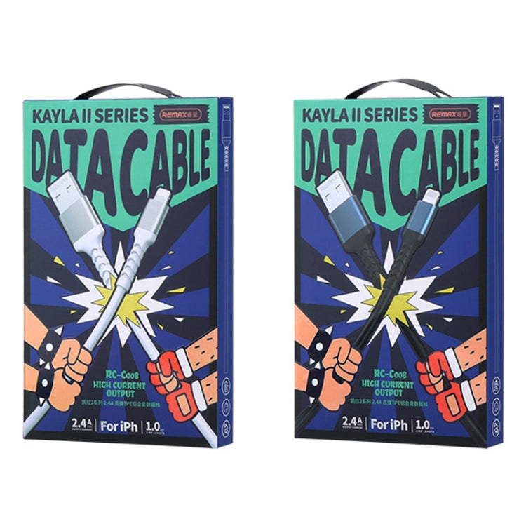 REMAX RC-C008 2.4A TPE Soft Anti-breakage Data Cable,Length 1m, USB To Micro USB, USB To 8 Pin, USB To USB-C/Type-C