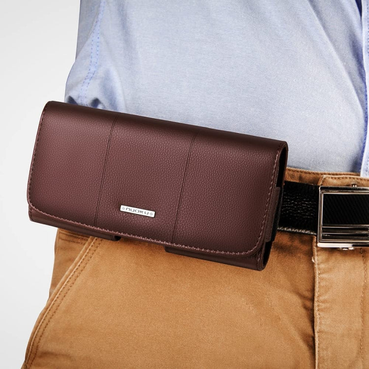 Nuoku Magnetic Flaps Leather Belt Case For Smart Phones, 15.5 x 7.5 x 2.5cm 5.8 Inch, 17.3 x 8 x 2.5cm 6.7 Inch