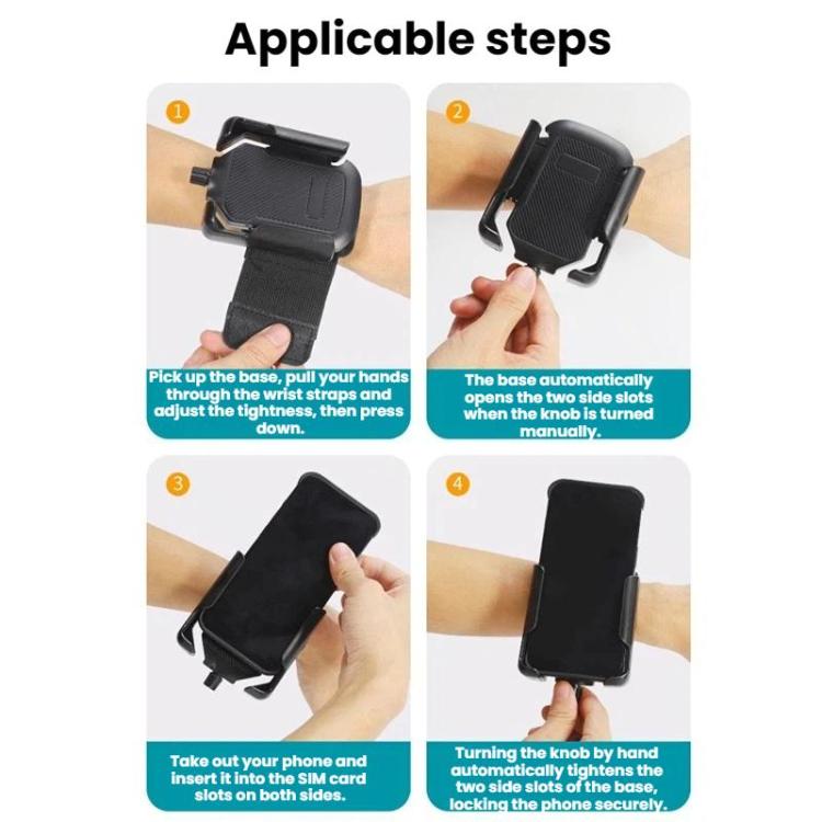 Outdoor Sports Wrist-mounted Phone Holder, Holder + Wrist Strap, Holder + Arm Strap, Holder + Wrist Strap + Arm Strap