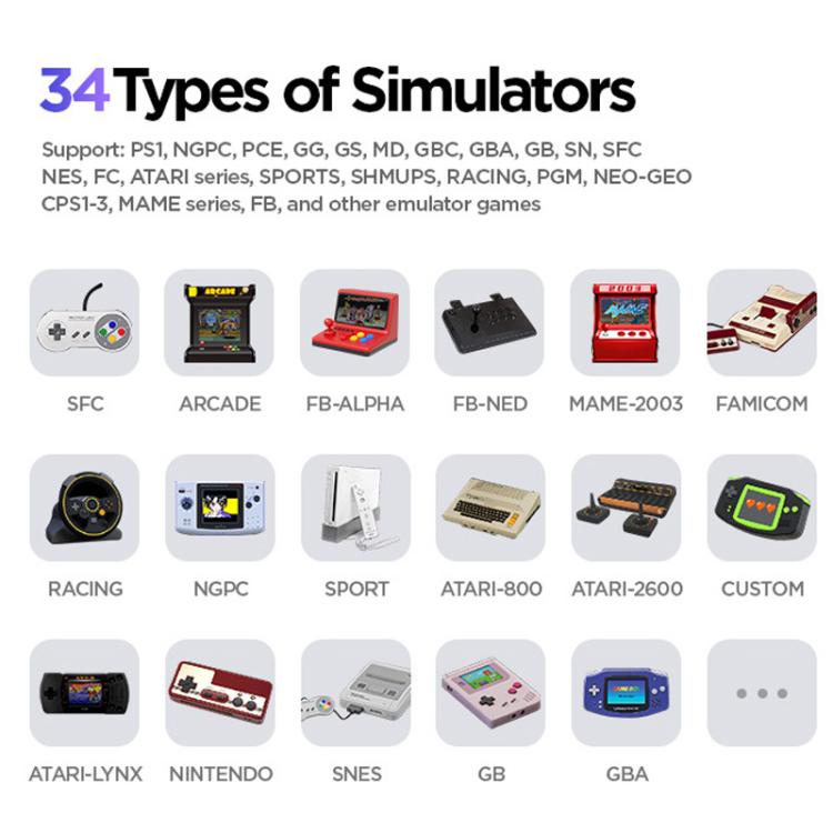 H5 5 Inch IPS HD Handheld Game Console With RGB Ambient Light Retro Mini Arcade, Portable Game Machine