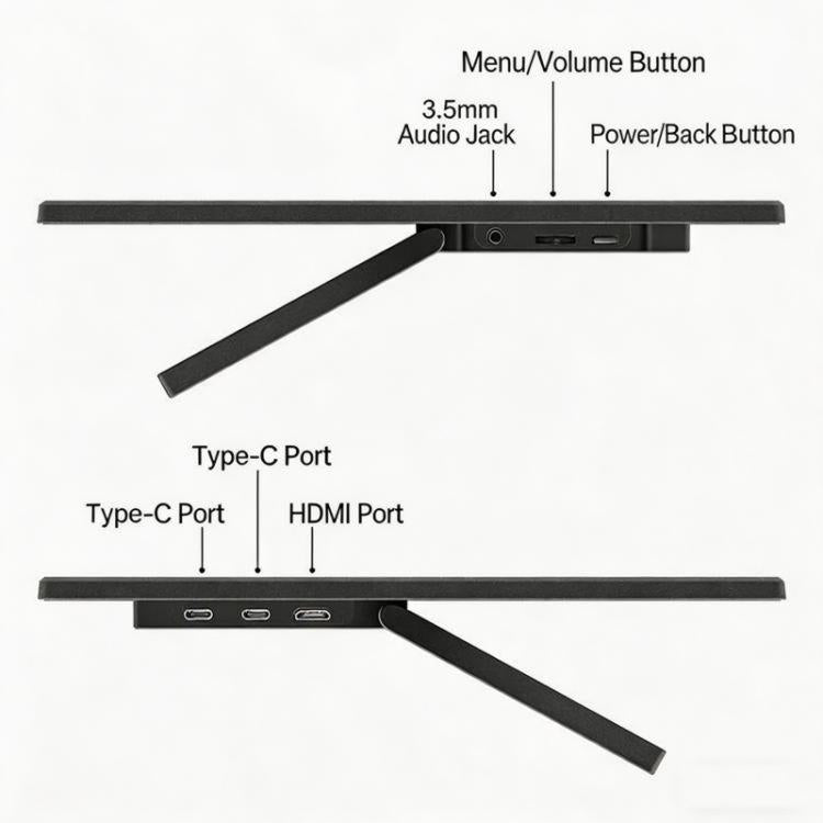 13.3 Inch 1080P FHD Touchscreen Portable Monitor Laptop Screen Extender With Dual Type-C Mini HDMI, 13.3 Inch 1080P
