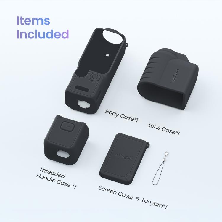 For DJI Osmo Pocket 4 AMagisn Multi-Color Silicone Protective Case Full Body Sleeve Precision Cutout Anti-Scratch Skin
